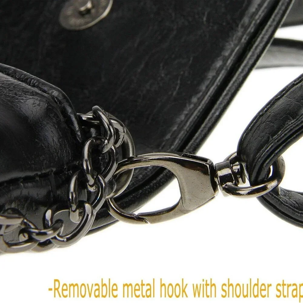 Small Crossbody Cell Phone Purse Gothic Leather Bag Shoulder Travel Purse - Picture 8 of 9